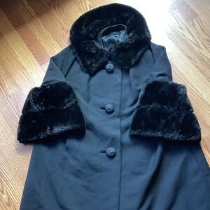 Lane Bryant Black coat with Faux Fur Trim